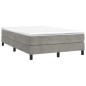 vidaXL Cama box spring con colchón terciopelo gris claro 120x200 cm