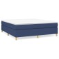 vidaXL Cama box spring con colchón tela azul 160x200 cm vidaXL Cama box spring con colchón tela azul 160x200 cm