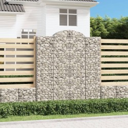 vidaXL Cestas de gaviones 13 uds forma de arco hierro 200x50x220/240cm