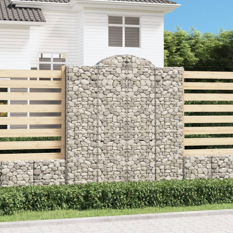 vidaXL Cestas de gaviones 13 uds forma de arco hierro 200x50x220/240cm vidaXL Cestas de gaviones 13 uds forma de arco hierro 200x50x220/240cm