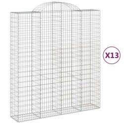 vidaXL Cestas de gaviones 13 uds forma de arco hierro 200x50x220/240cm