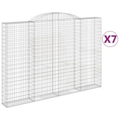 vidaXL Cestas de gaviones 7 uds forma de arco hierro 300x30x200/220 cm