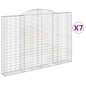 vidaXL Cestas de gaviones 7 uds forma de arco hierro 300x30x200/220 cm vidaXL Cestas de gaviones 7 uds forma de arco hierro 300x30x200/220 cm