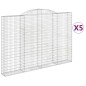 vidaXL Cestas de gaviones 5 uds forma de arco hierro 300x30x200/220 cm