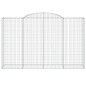 vidaXL Cestas de gaviones 8 uds forma de arco hierro 300x50x180/200 cm