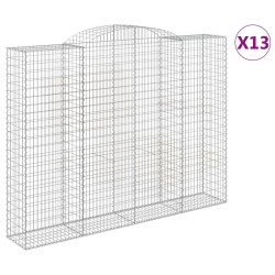 vidaXL Cestas de gaviones 13 uds forma de arco hierro 300x50x220/240cm