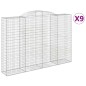 vidaXL Cestas de gaviones 9 uds forma de arco hierro 300x50x200/220 cm vidaXL Cestas de gaviones 9 uds forma de arco hierro 300x50x200/220 cm