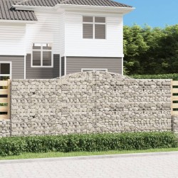 vidaXL Cestas gaviones 3 uds forma de arco hierro 400x30x160/180 cm