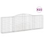 vidaXL Cestas gaviones 15 uds forma de arco hierro 400x30x120/140 cm vidaXL Cestas gaviones 15 uds forma de arco hierro 400x30x120/140 cm