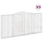 vidaXL Cestas de gaviones 9 uds forma de arco hierro 400x30x180/200 cm vidaXL Cestas de gaviones 9 uds forma de arco hierro 400x30x180/200 cm