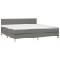 vidaXL Cama box spring con colchón tela gris oscuro 200x200 cm