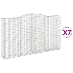 vidaXL Cestas de gaviones 7 uds forma de arco hierro 400x50x220/240 cm