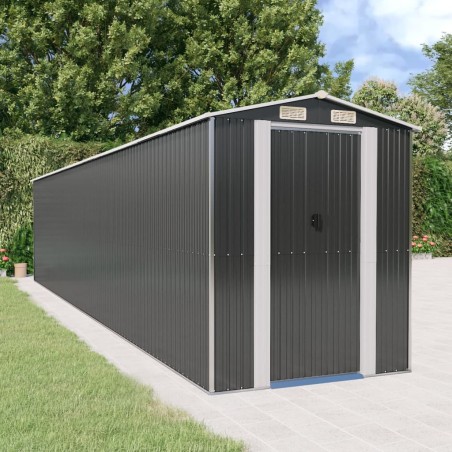 vidaXL Cobertizo de jardín acero galvanizado antracita 192x938x223 cm