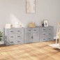 vidaXL Aparadores 3 piezas madera contrachapada gris hormigón vidaXL Aparadores 3 piezas madera contrachapada gris hormigón