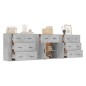 vidaXL Aparadores 3 piezas madera contrachapada gris hormigón vidaXL Aparadores 3 piezas madera contrachapada gris hormigón