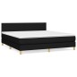vidaXL Cama box spring con colchón tela negro 180x200 cm vidaXL Cama box spring con colchón tela negro 180x200 cm