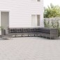 vidaXL Set de muebles de jardín 11 pzas y cojines ratán sintético gris