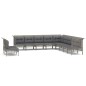 vidaXL Set de muebles de jardín 11 pzas y cojines ratán sintético gris