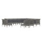 vidaXL Set de muebles de jardín 13 pzas y cojines ratán sintético gris vidaXL Set de muebles de jardín 13 pzas y cojines ratán sintético gris