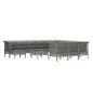 vidaXL Set de muebles de jardín 13 pzas y cojines ratán sintético gris vidaXL Set de muebles de jardín 13 pzas y cojines ratán sintético gris