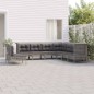 vidaXL Set de muebles de jardín 9 pzas y cojines ratán sintético gris vidaXL Set de muebles de jardín 9 pzas y cojines ratán sintético gris