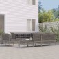 vidaXL Set de muebles de jardín 12 pzas cojines ratán sintético gris vidaXL Set de muebles de jardín 12 pzas cojines ratán sintético gris