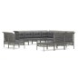vidaXL Set de muebles de jardín 12 pzas cojines ratán sintético gris vidaXL Set de muebles de jardín 12 pzas cojines ratán sintético gris