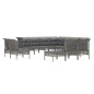 vidaXL Set de muebles de jardín 12 pzas cojines ratán sintético gris vidaXL Set de muebles de jardín 12 pzas cojines ratán sintético gris