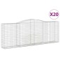 vidaXL Cestas de gaviones 20 uds forma de arco hierro 400x50x140/160cm