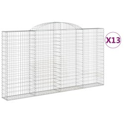 vidaXL Cestas de gaviones 13 uds forma de arco hierro 300x30x160/180cm