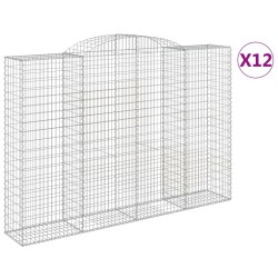 vidaXL Cestas de gaviones 12 uds forma de arco hierro 300x50x200/220cm