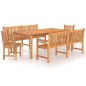 vidaXL Juego de comedor para jardín 5 piezas madera maciza de teca vidaXL Juego de comedor para jardín 5 piezas madera maciza de teca