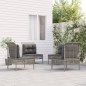 vidaXL Set de muebles de jardín 4 pzas y cojines ratán sintético gris