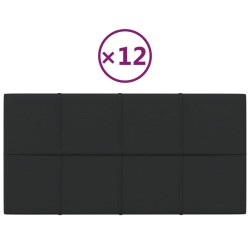 vidaXL Paneles de pared 12 uds tela negro 60x30 cm 2,16 m²
