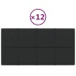 vidaXL Paneles de pared 12 uds tela negro 60x30 cm 2,16 m² vidaXL Paneles de pared 12 uds tela negro 60x30 cm 2,16 m²