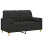 vidaXL Sofá de 2 plazas con cojines tela negro 120 cm vidaXL Sofá de 2 plazas con cojines tela negro 120 cm