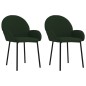 vidaXL Sillas de comedor 2 unidades terciopelo verde oscuro vidaXL Sillas de comedor 2 unidades terciopelo verde oscuro