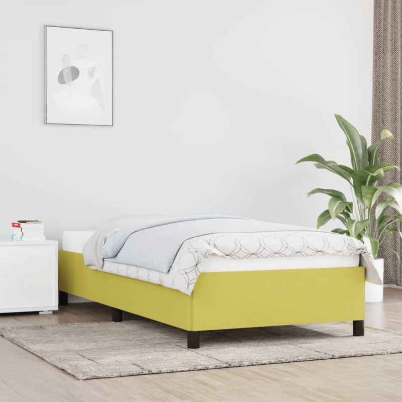 vidaXL Estructura de cama de tela verde 90x200 cm