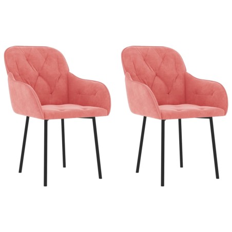 vidaXL Sillas de comedor 2 unidades terciopelo rosa