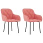 vidaXL Sillas de comedor 2 unidades terciopelo rosa
