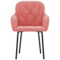 vidaXL Sillas de comedor 2 unidades terciopelo rosa
