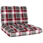 vidaXL Silla de jardín y cojines cuadros rojos madera pino impregnada vidaXL Silla de jardín y cojines cuadros rojos madera pino impregnada