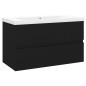 vidaXL Mueble con lavabo madera de ingeniería negro vidaXL Mueble con lavabo madera de ingeniería negro