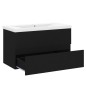 vidaXL Mueble con lavabo madera de ingeniería negro vidaXL Mueble con lavabo madera de ingeniería negro