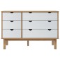 vidaXL Cajonera OTTA madera maciza pino marrón y blanco 111x43x73,5 cm vidaXL Cajonera OTTA madera maciza pino marrón y blanco 111x43x73,5 cm