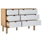 vidaXL Cajonera OTTA madera maciza pino marrón y blanco 111x43x73,5 cm vidaXL Cajonera OTTA madera maciza pino marrón y blanco 111x43x73,5 cm
