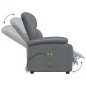 vidaXL Sillón de masaje elevable cuero sintético gris vidaXL Sillón de masaje elevable cuero sintético gris