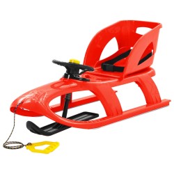 vidaXL Trineo con asiento y volante polipropileno rojo 102,5x40x23 cm