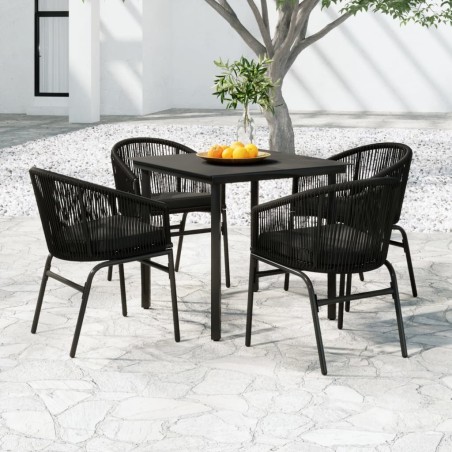 vidaXL Juego de comedor para jardín 5 piezas negro