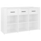 vidaXL Aparador de madera contrachapada blanco brillo 100x30x59,5 cm